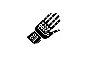 Cyber ??gloves black icon, vector