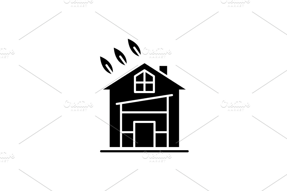 Eco house black icon, vector sign on in Illustrations - product preview 8