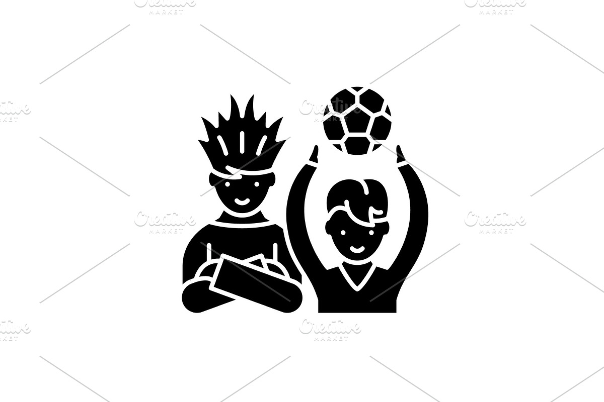 Football fans black icon, vector in Illustrations - product preview 8