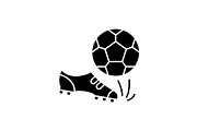 Football black icon, vector sign on
