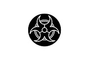 Gear wheel of the future black icon