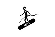 Snowboard black icon, vector sign on