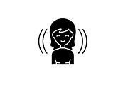 Female user black icon, vector sign