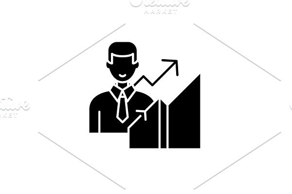 New career black icon, vector sign
