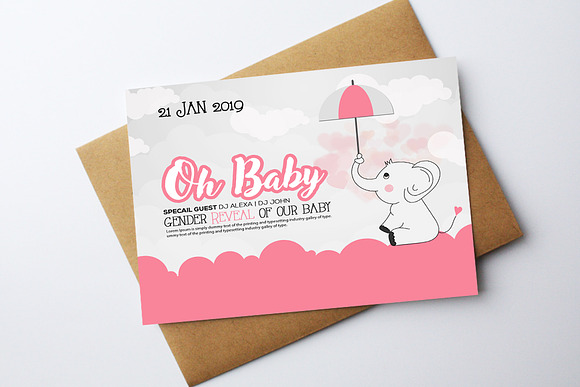 Oh Baby Card Psd Templates in Card Templates - product preview 1
