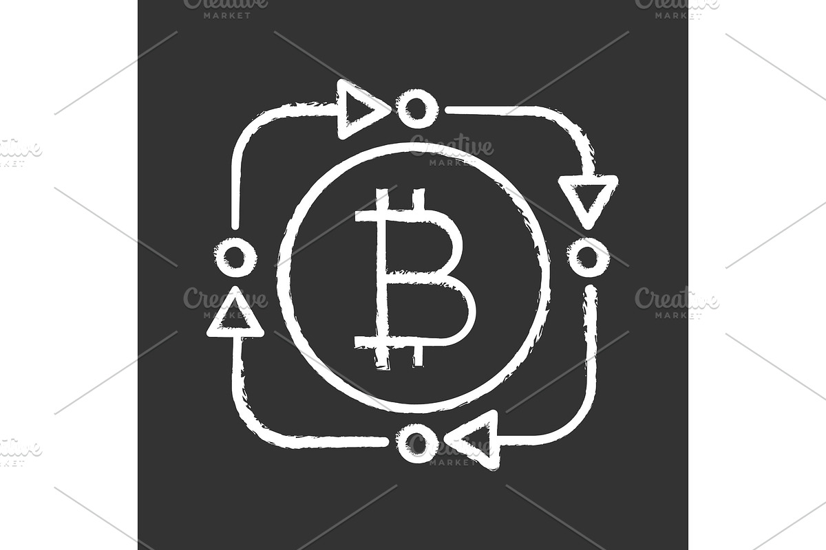 Bitcoin exchange chalk icon in Icons - product preview 8