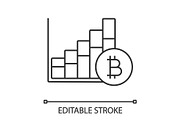 Bitcoin market growth chart icon