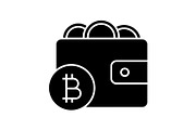 Bitcoin wallet glyph icon