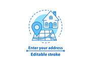 Setting home address concept icon