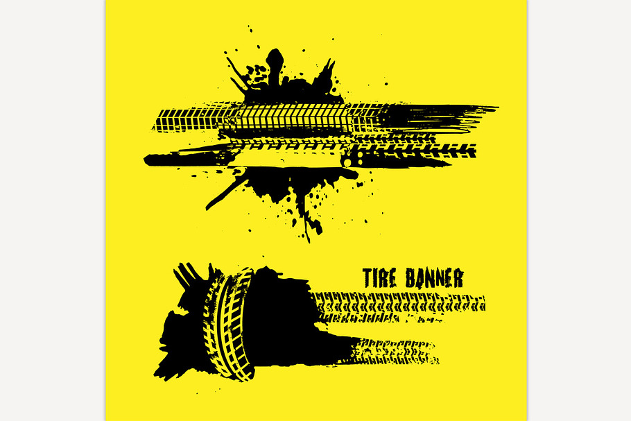 Tire tread marks banners