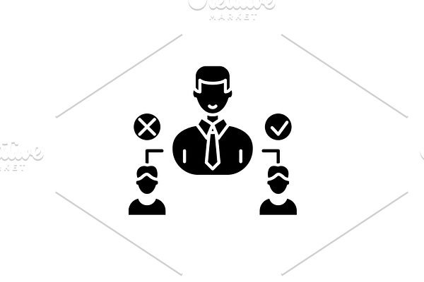 Social hierarchy black icon, vector