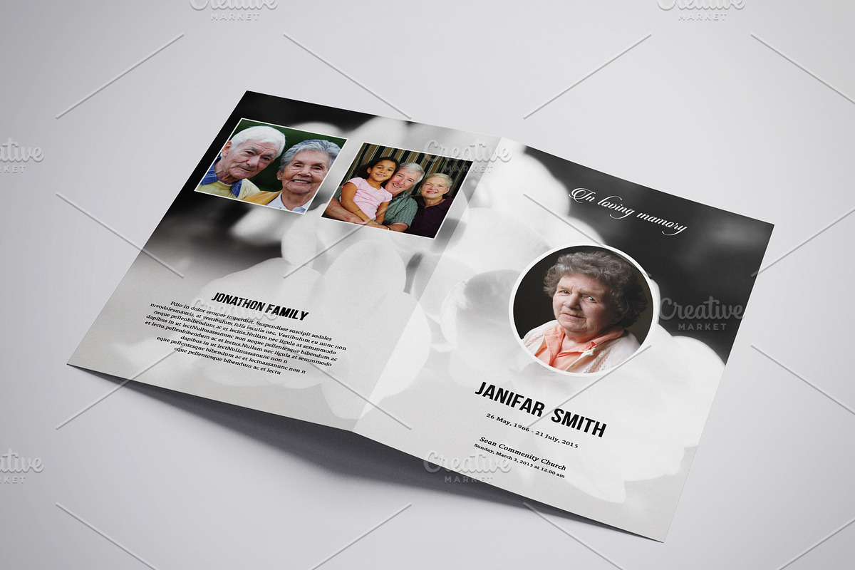 Funeral Program Template - V843 in Brochure Templates - product preview 8