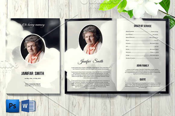 Funeral Program Template - V843 in Brochure Templates - product preview 3