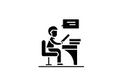 Reader black icon, vector sign on