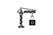 Manufacturing crane black icon
