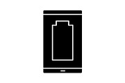 Discharged smartphone glyph icon