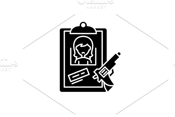 Clues black icon, vector sign on