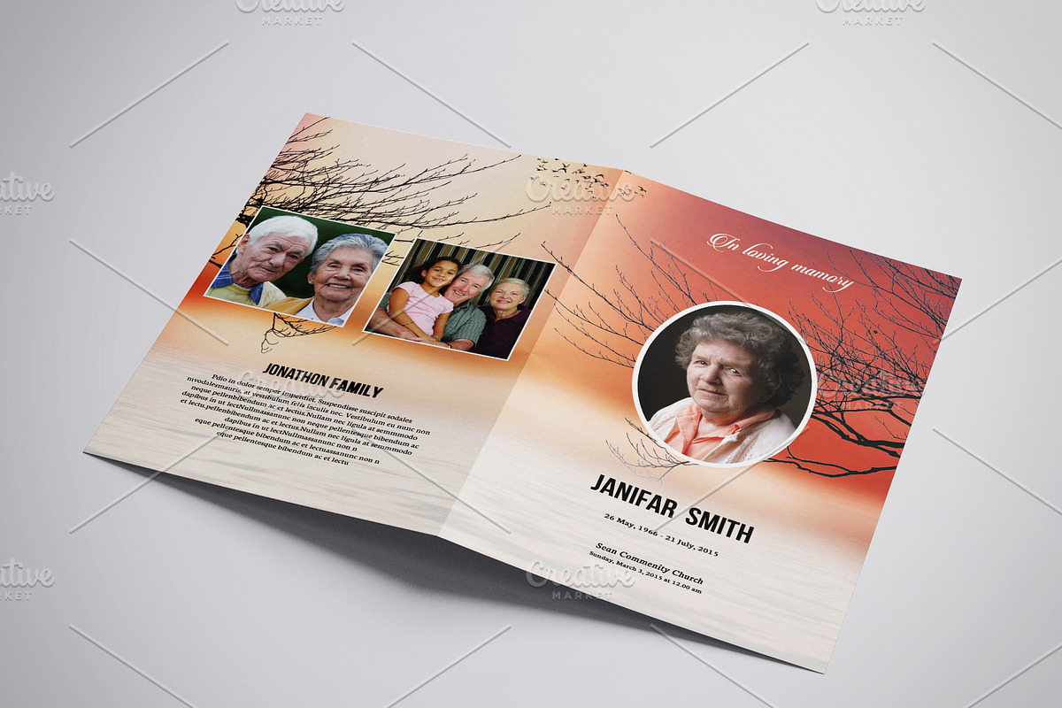 Funeral Program Template - V844 in Brochure Templates - product preview 8