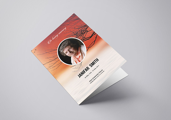 Funeral Program Template - V844 in Brochure Templates - product preview 2