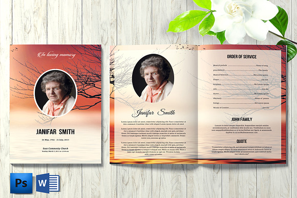 Funeral Program Template - V844 in Brochure Templates - product preview 4