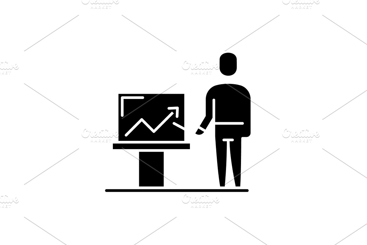 Marketing presentation black icon in Illustrations - product preview 8