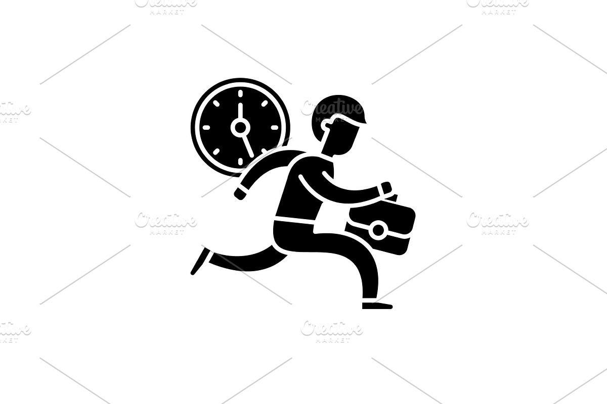 Time management black icon, vector in Illustrations - product preview 8
