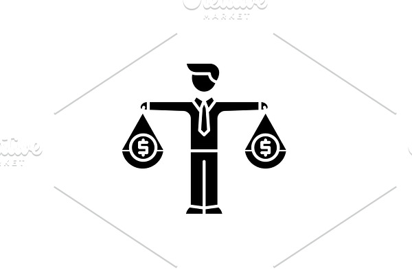 Financial investments black icon