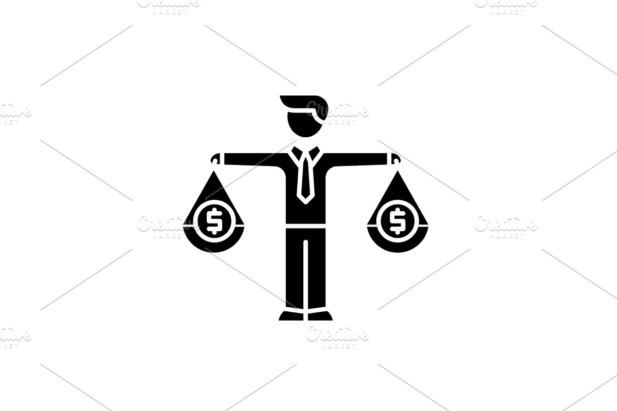 Financial investments black icon in Illustrations - product preview 8