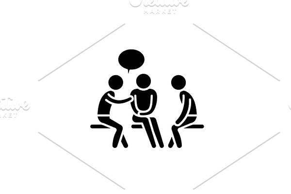 Mentorship black icon, vector sign
