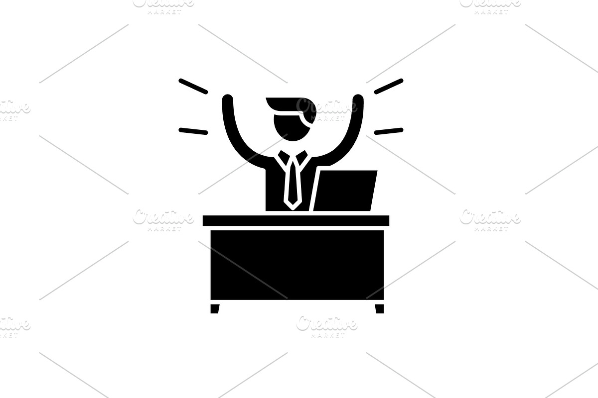 Business win black icon, vector sign in Illustrations - product preview 8