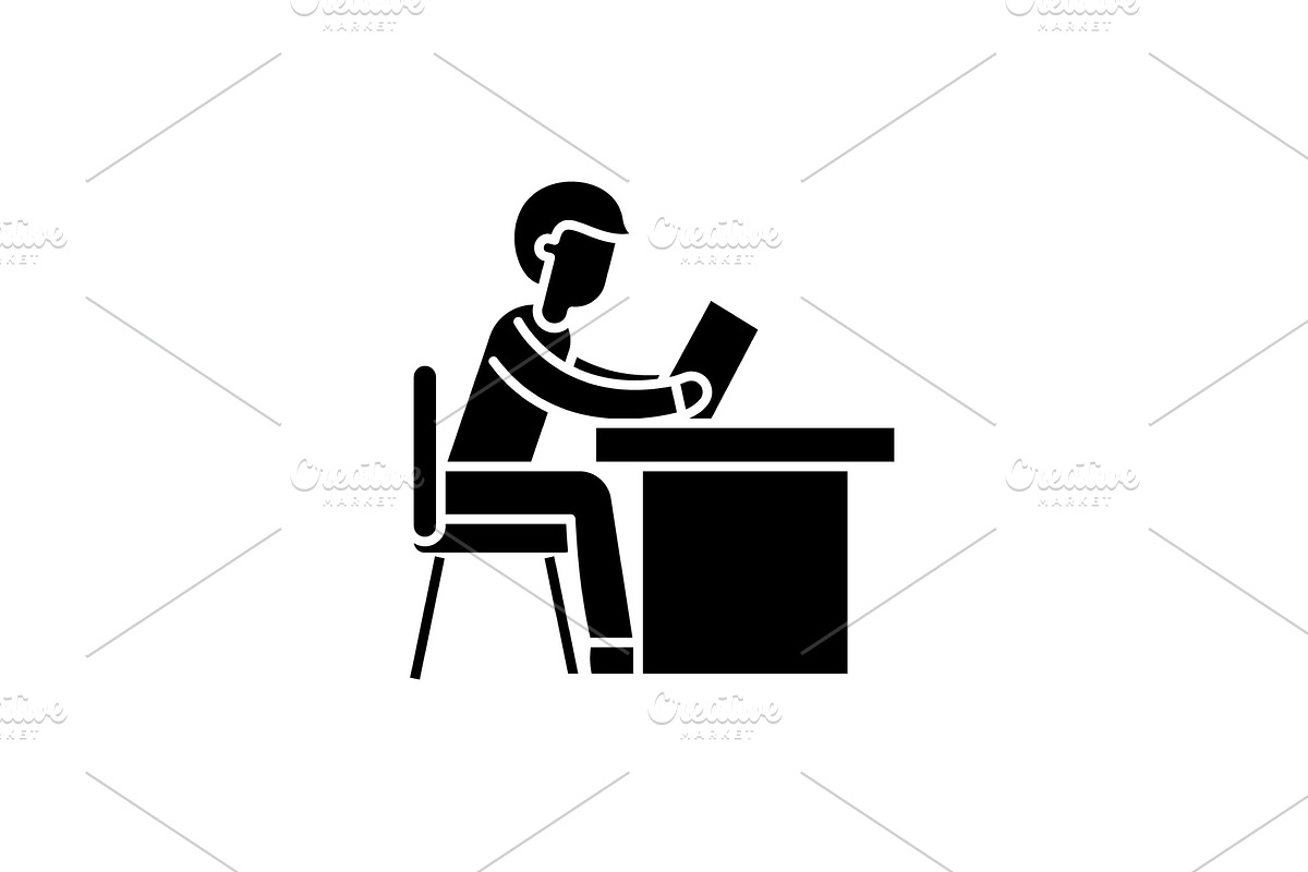 Training at work black icon, vector in Illustrations - product preview 8