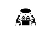 Small business meeting black icon