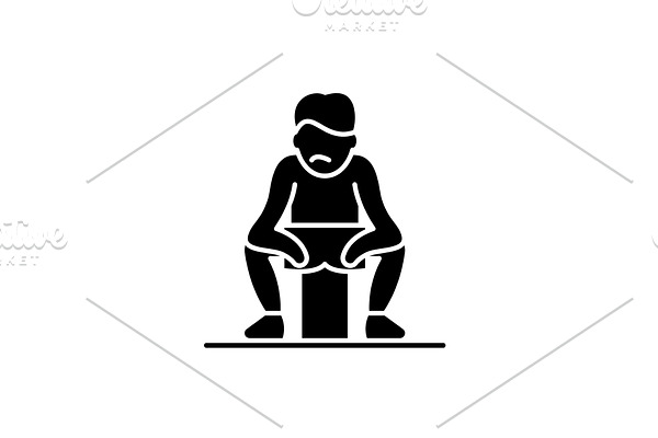 Get tired black icon, vector sign on