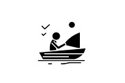 Good fishing black icon, vector sign