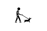Pet care black icon, vector sign on