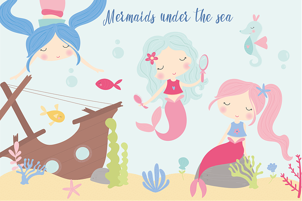Mermaids under the sea