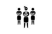 Women in business black icon, vector