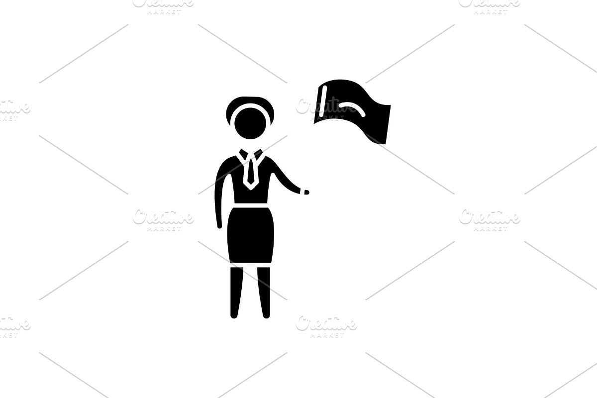 Female target black icon, vector in Illustrations - product preview 8