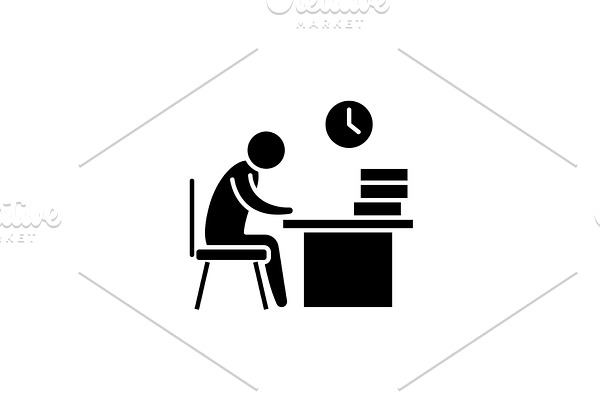 Working day black icon, vector sign