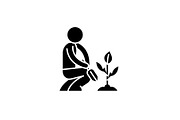 Garden care black icon, vector sign