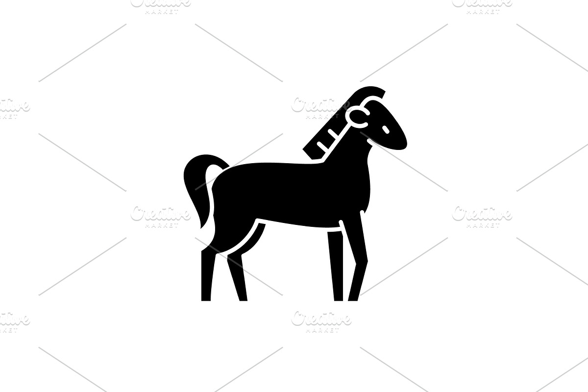 Horse black icon, vector sign on in Illustrations - product preview 8