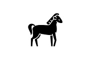 Horse black icon, vector sign on