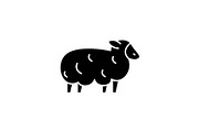 Sheep black icon, vector sign on