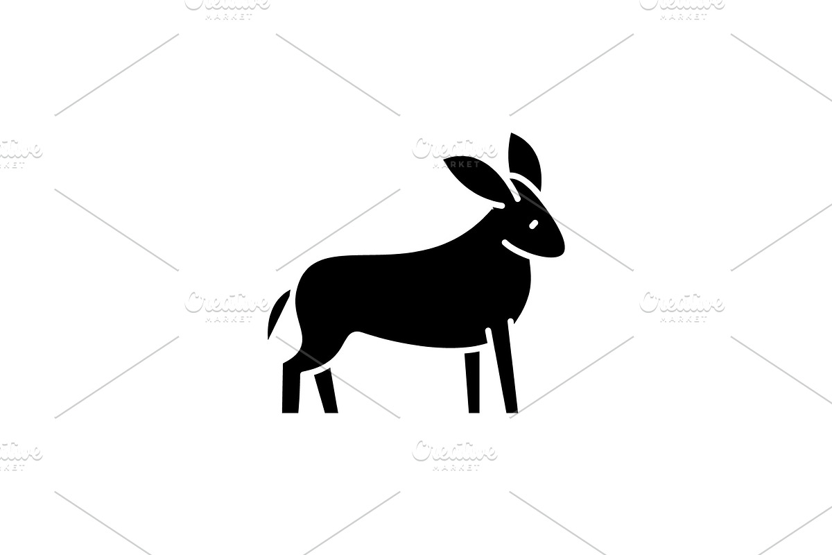 Donkey black icon, vector sign on in Illustrations - product preview 8