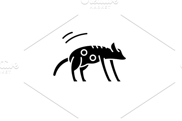 Hyena black icon, vector sign on
