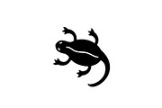 Lizard black icon, vector sign on