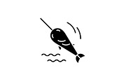 Swordfish black icon, vector sign on