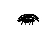 Porcupine black icon, vector sign on