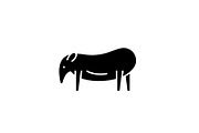 Tapir black icon, vector sign on