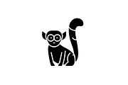 Lemur black icon, vector sign on
